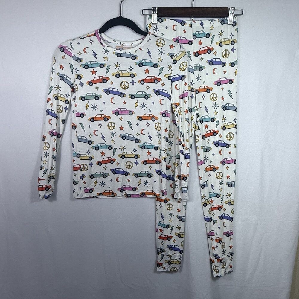 Posh Peanut Desmond Cars Classic Bamboo Long Sleeve Pajama PJ Set Size 10Y-12Y